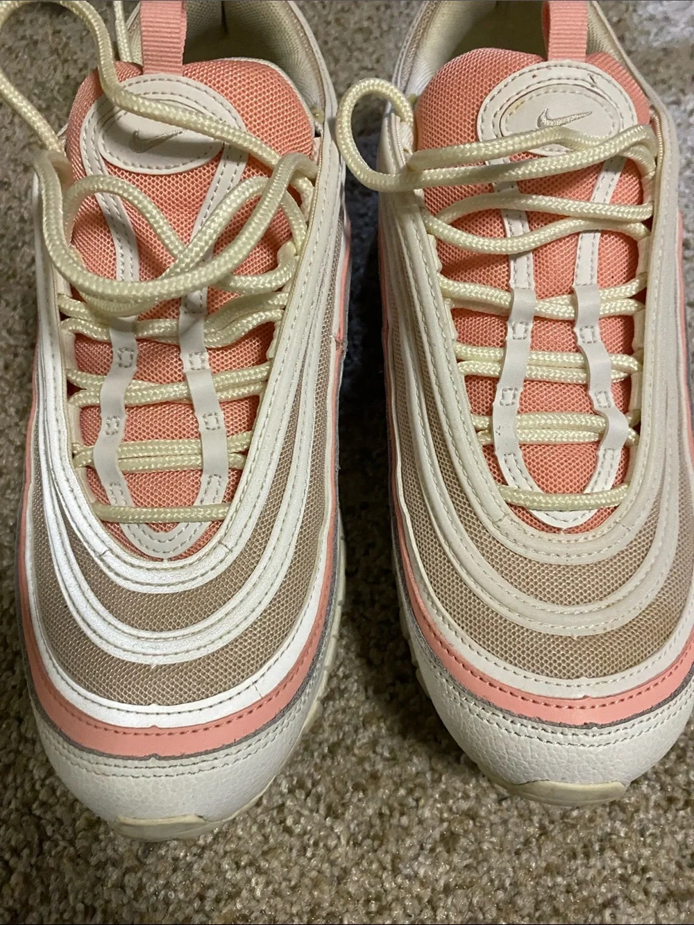 Nike Air Max 97 • Bleached Coral • Tan Mesh • Sneakers • Size 9 Women’s